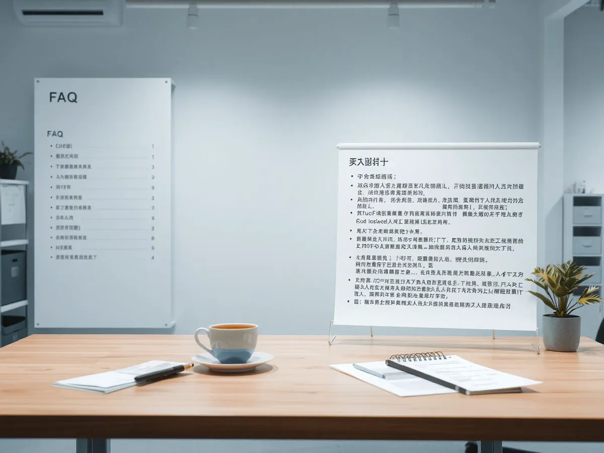 企业常见问题页面布局，左侧分类导航，右侧问题列表
